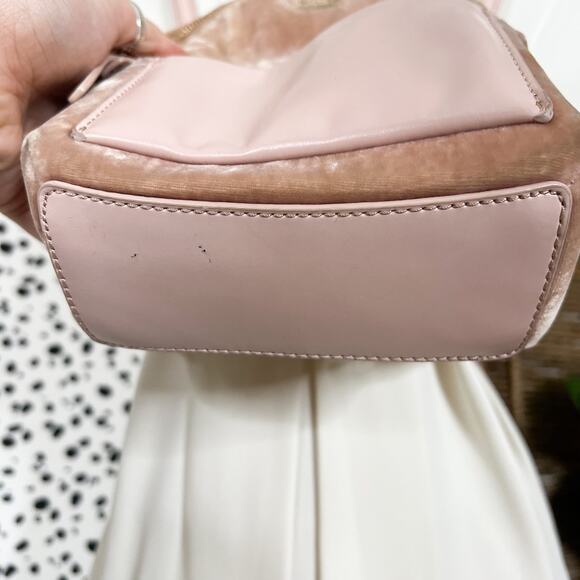 Kate Spade | Watson Lane Merry Pink Silk Velvet Leather Crossbody Mini Backpack - Picture 6 of 15